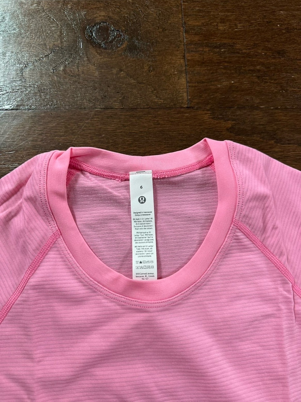 Lululemon Swiftly Tech Short-Sleeve Shirt 2.0 Hip Length Pink Size 6 NWT - Picture 6 of 10